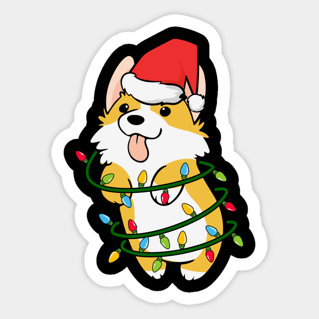 Cute Corgi Dog Christmas for Women, Men and Kids Sticker by Mana Tees